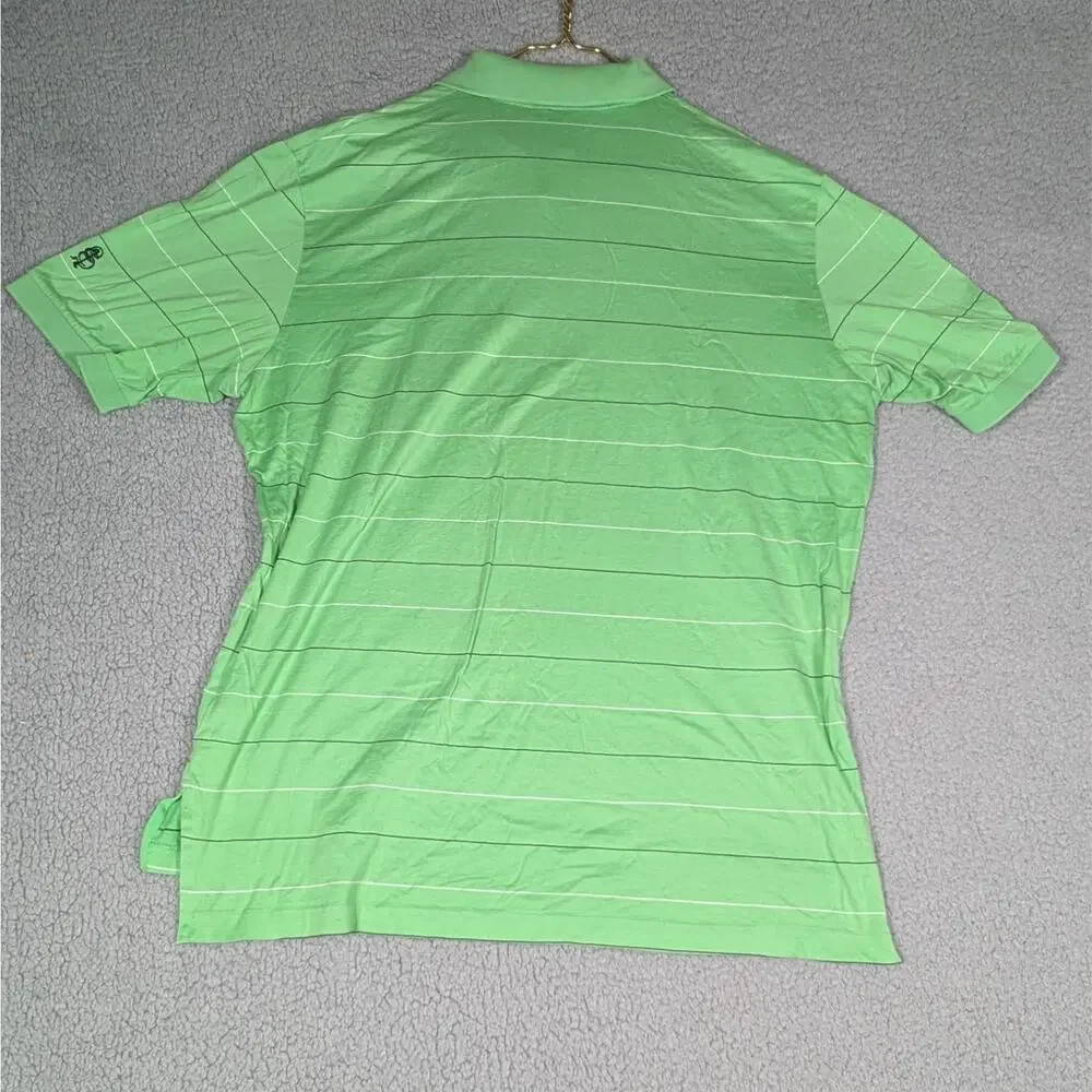 Polo Golf Ralph Lauren Polo Shirt Mens Large Green Blacl Stripe Performance Polo